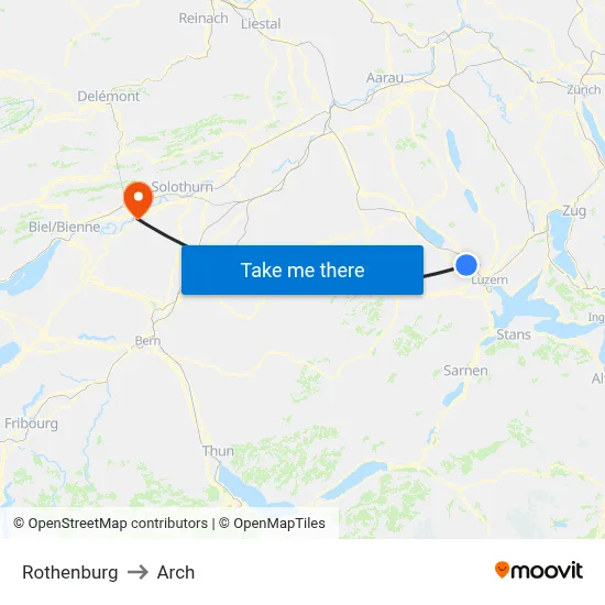 Rothenburg to Arch map