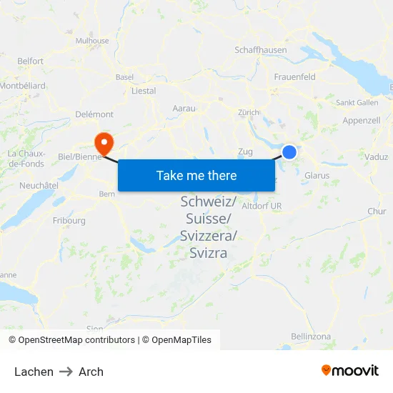 Lachen to Arch map