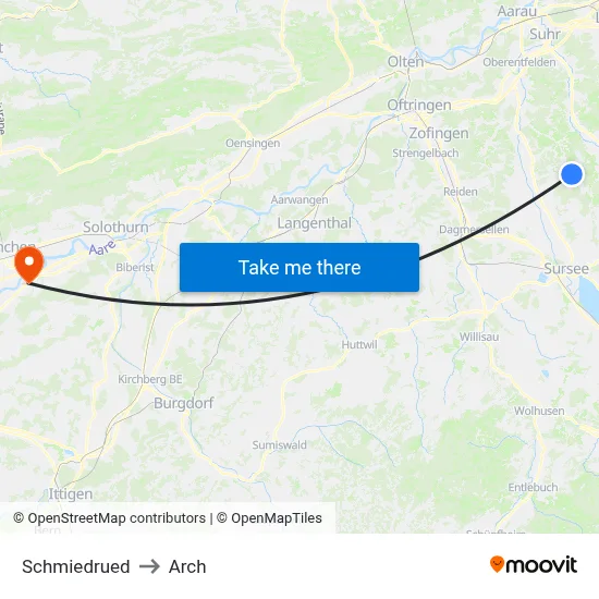 Schmiedrued to Arch map