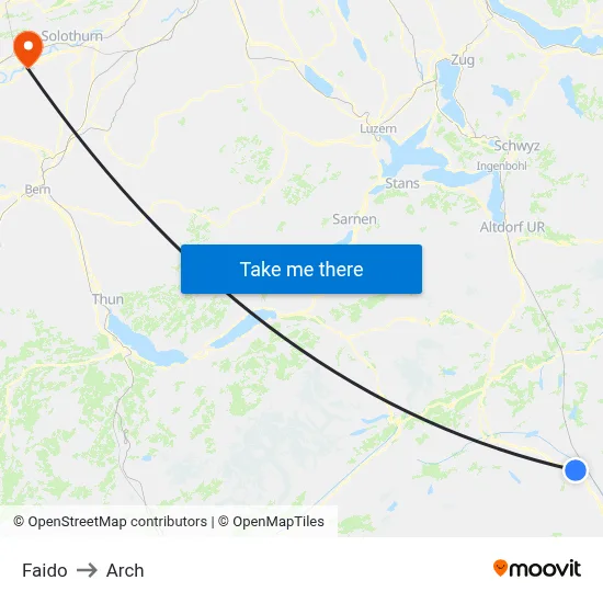 Faido to Arch map