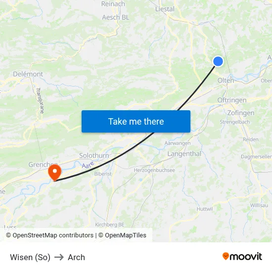 Wisen (So) to Arch map