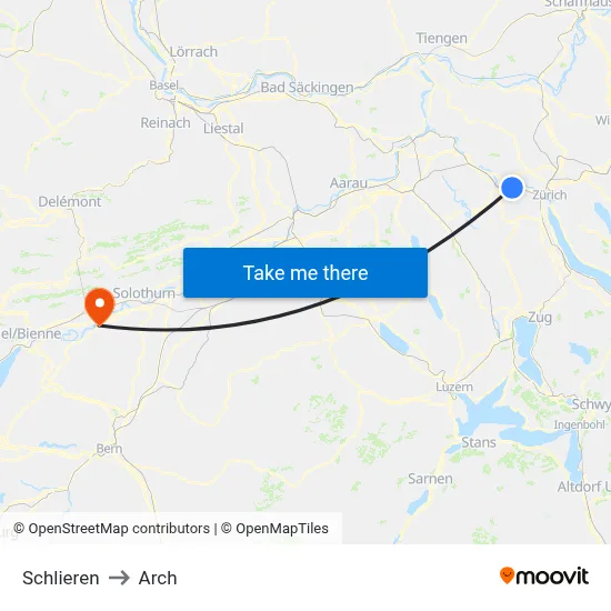 Schlieren to Arch map