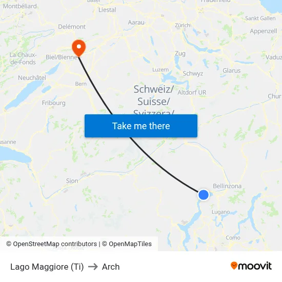 Lago Maggiore (Ti) to Arch map