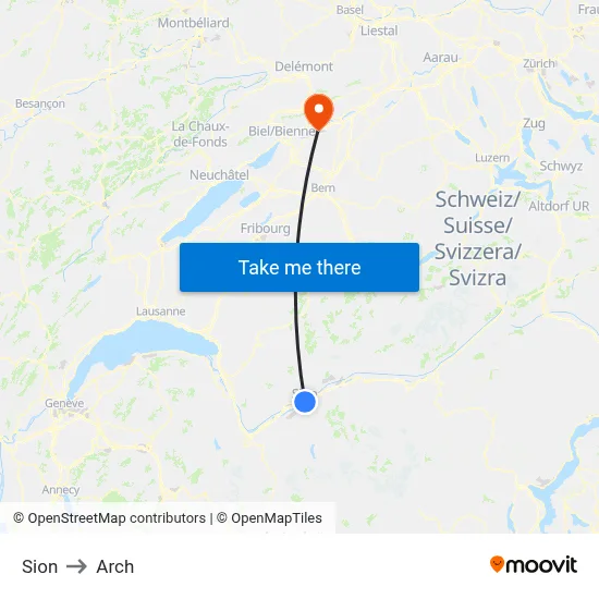 Sion to Arch map