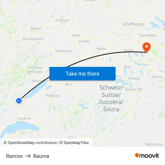 Rances to Bauma map