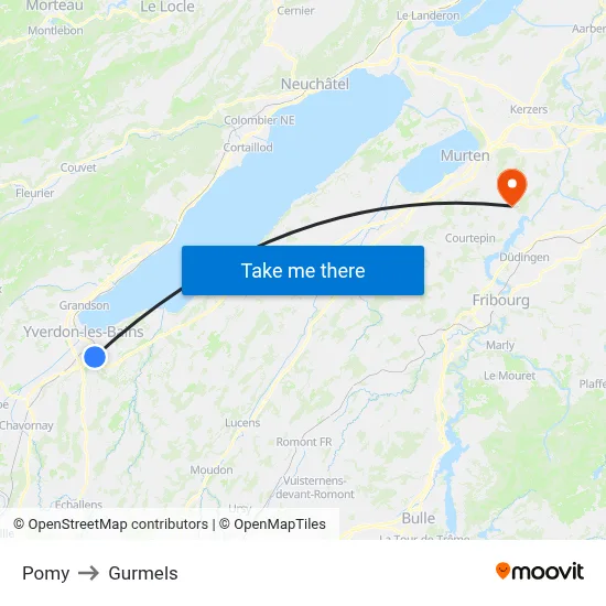 Pomy to Gurmels map