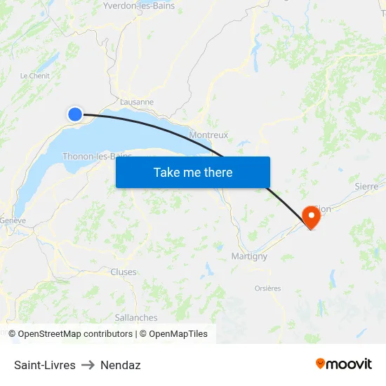 Saint-Livres to Nendaz map