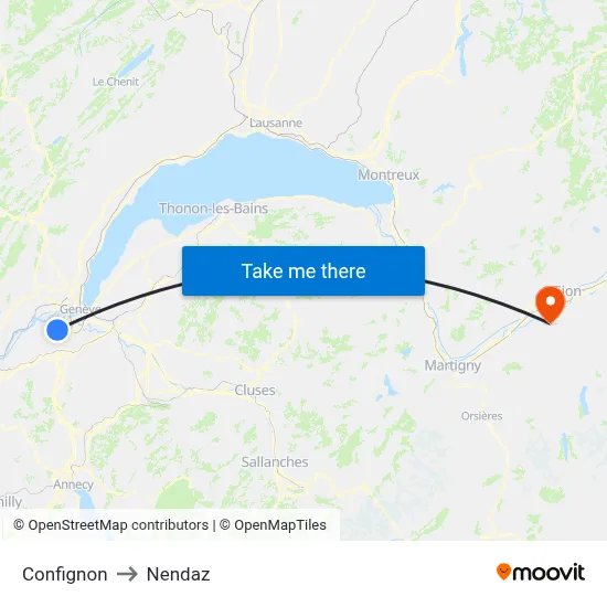 Confignon to Nendaz map