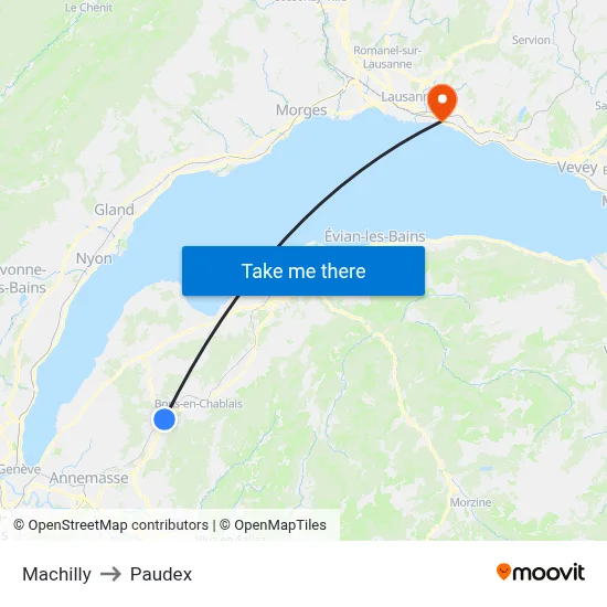 Machilly to Paudex map