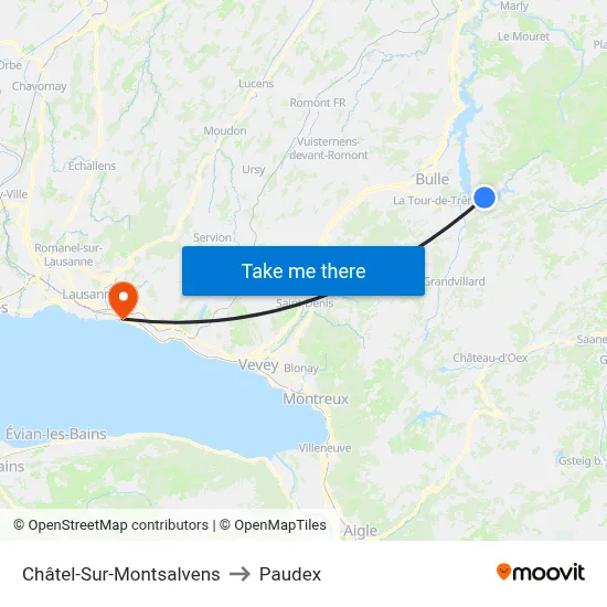 Châtel-Sur-Montsalvens to Paudex map