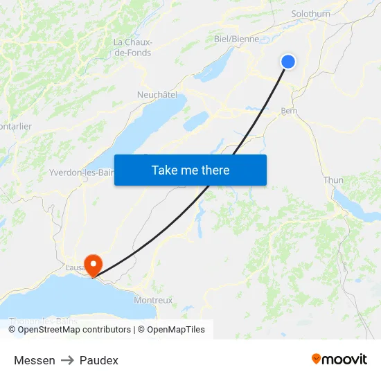 Messen to Paudex map