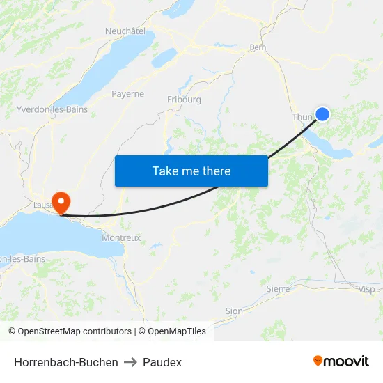 Horrenbach-Buchen to Paudex map