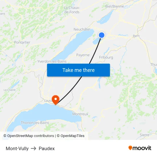 Mont-Vully to Paudex map