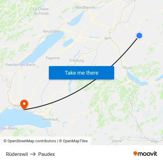 Rüderswil to Paudex map