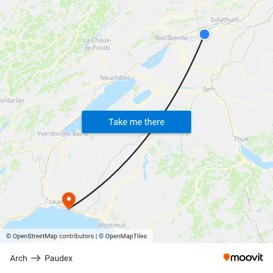 Arch to Paudex map