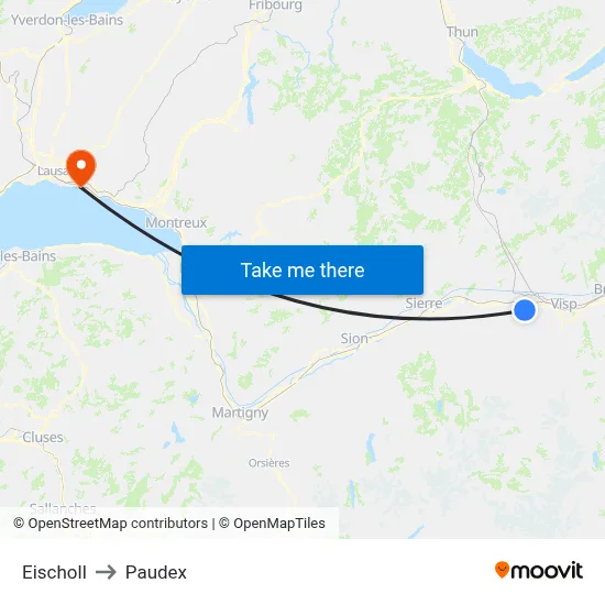 Eischoll to Paudex map