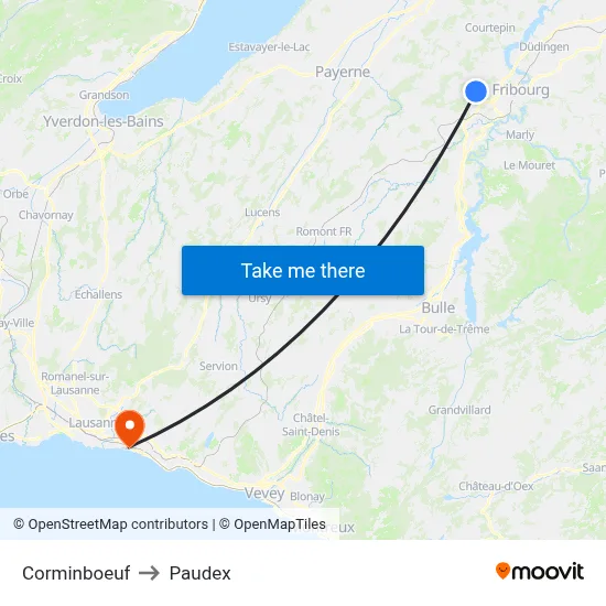 Corminboeuf to Paudex map