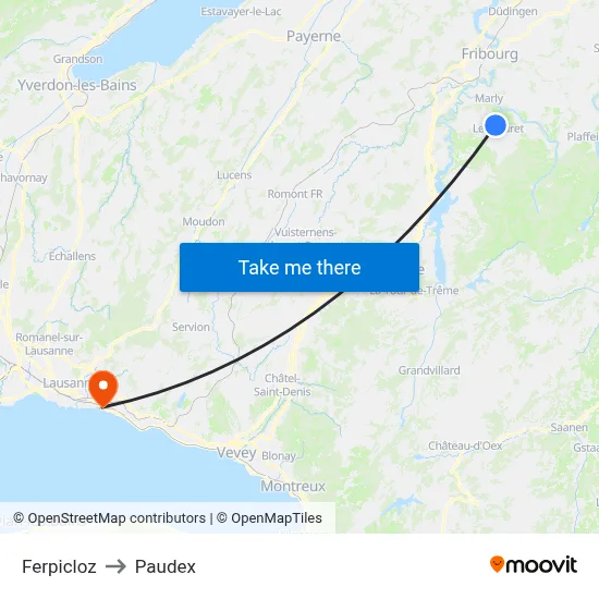 Ferpicloz to Paudex map