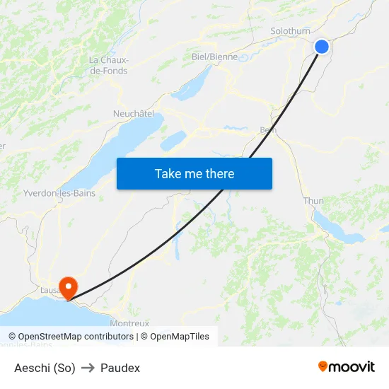 Aeschi (So) to Paudex map