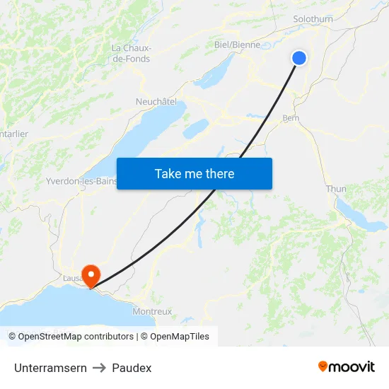 Unterramsern to Paudex map