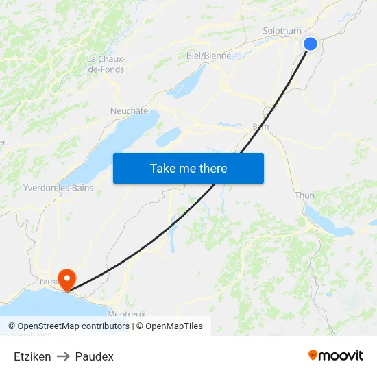 Etziken to Paudex map
