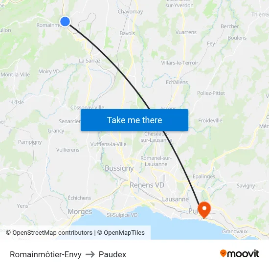 Romainmôtier-Envy to Paudex map
