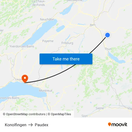 Konolfingen to Paudex map