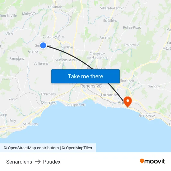 Senarclens to Paudex map