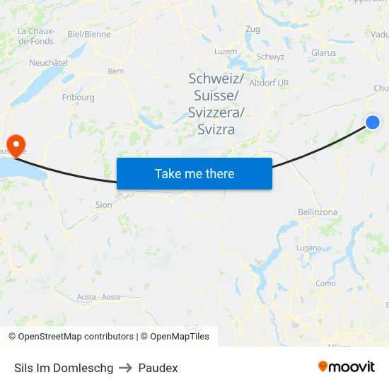 Sils Im Domleschg to Paudex map