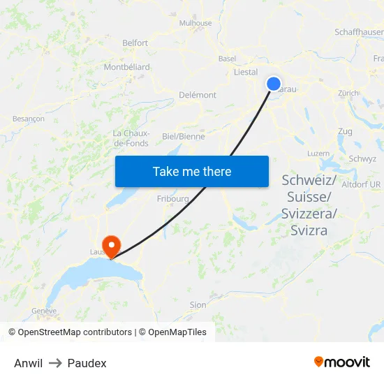 Anwil to Paudex map