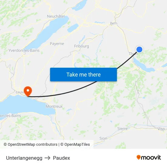 Unterlangenegg to Paudex map