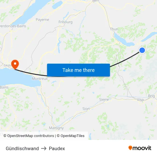 Gündlischwand to Paudex map