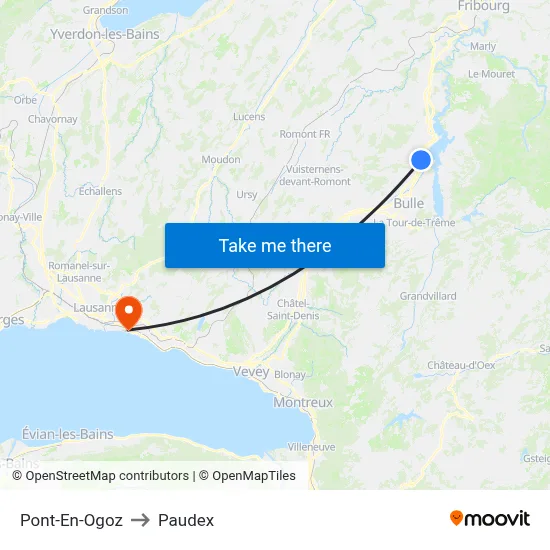 Pont-En-Ogoz to Paudex map