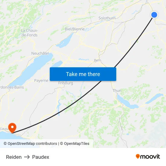 Reiden to Paudex map