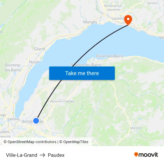 Ville-La-Grand to Paudex map