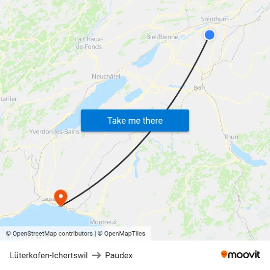 Lüterkofen-Ichertswil to Paudex map