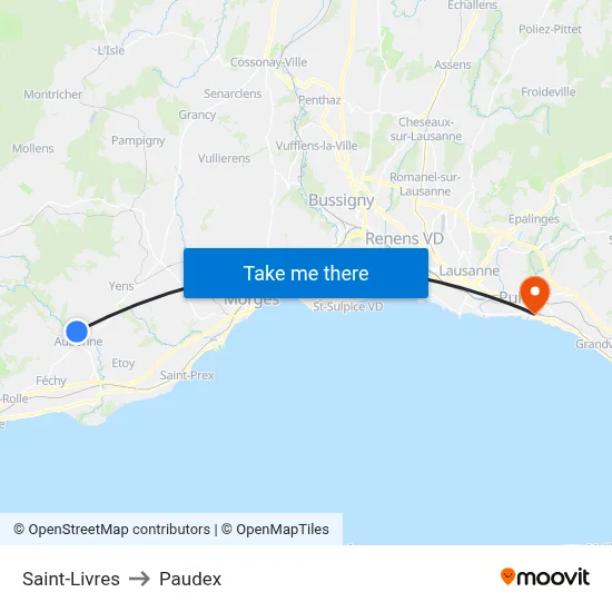 Saint-Livres to Paudex map