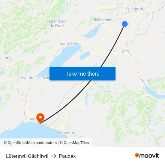 Lüterswil-Gächliwil to Paudex map