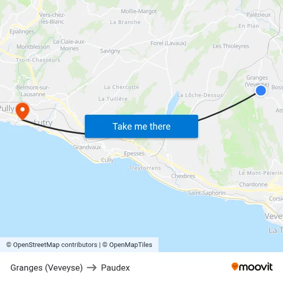 Granges (Veveyse) to Paudex map