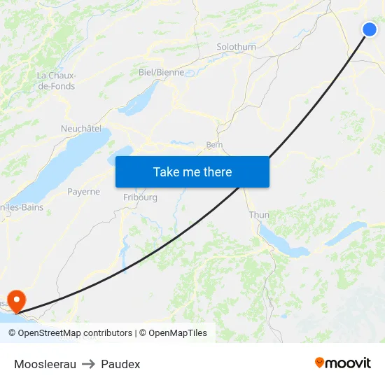 Moosleerau to Paudex map