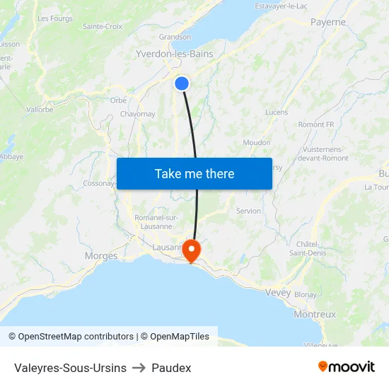 Valeyres-Sous-Ursins to Paudex map