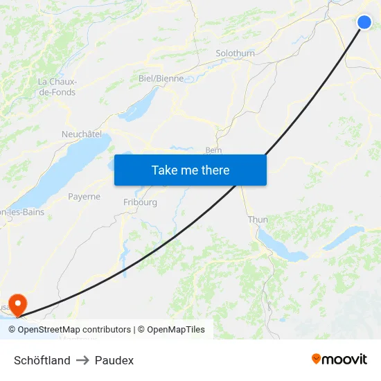 Schöftland to Paudex map