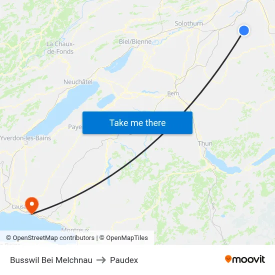 Busswil Bei Melchnau to Paudex map