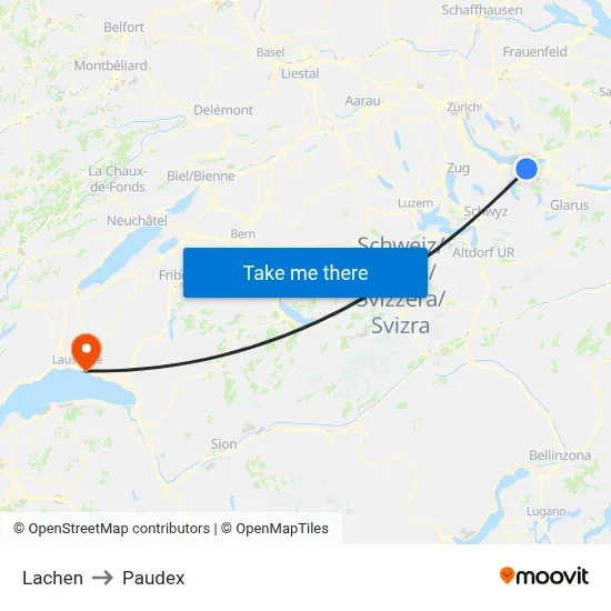 Lachen to Paudex map