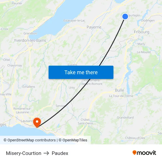 Misery-Courtion to Paudex map