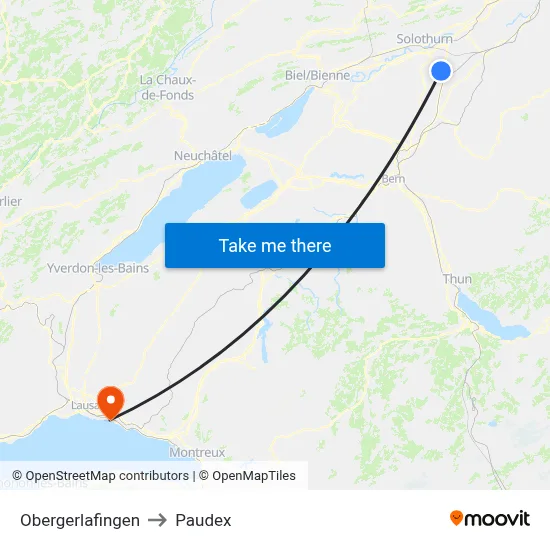 Obergerlafingen to Paudex map