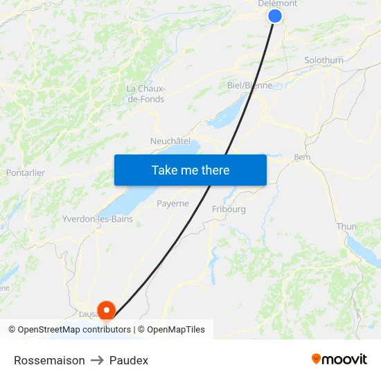 Rossemaison to Paudex map