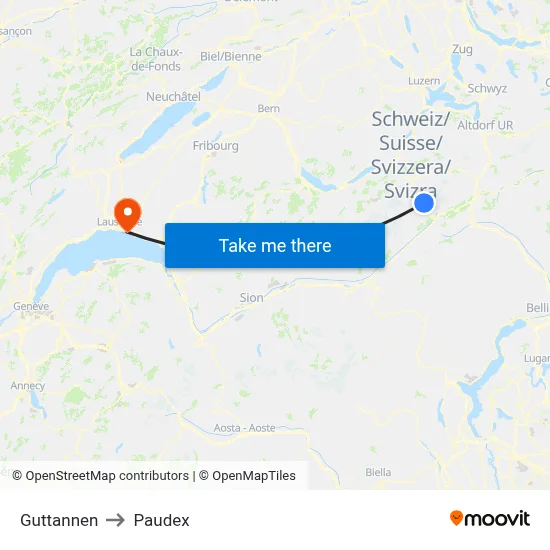 Guttannen to Paudex map
