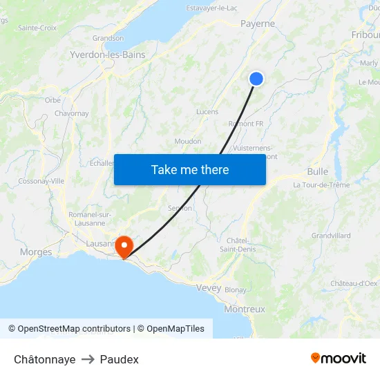 Châtonnaye to Paudex map