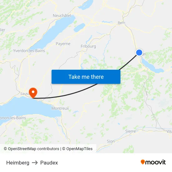 Heimberg to Paudex map